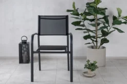 2er Set Gartenstuhl Ira - elegante schwarze Optik aus Aluminium
