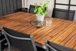 2er Set Gartenstuhl Ira - elegante schwarze Optik aus Aluminium