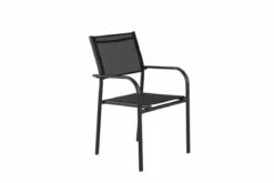 2er Set Gartenstuhl Ira - elegante schwarze Optik aus Aluminium