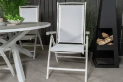 2er Set - Gartenstuhl Kara - Gestell aus Aluminium, verstellbar