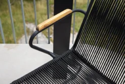 2er Set - Gartenstuhl Malta aus Metall, farbiges Seilgeflecht