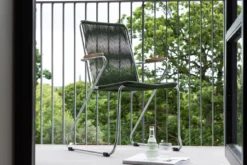 2er Set - Gartenstuhl Malta aus Metall, farbiges Seilgeflecht