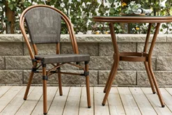 2er Set Gartenstuhl Niva - ein braun-schwarzer Stuhl aus Aluminium
