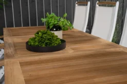 2er Set Gartenstuhl Polis - Klappstuhl in Weiß mit Aluminium Gestell und Teakholz-Armlehnen