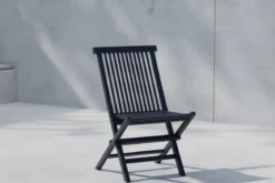 2er-Set Gartenstuhl Ravina - aus schwarzem Teakholz