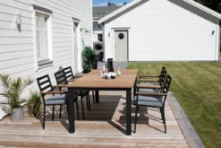 2er Set Gartenstuhl Tala - aus schwarzem Aluminiumgestell inklusive Kissen
