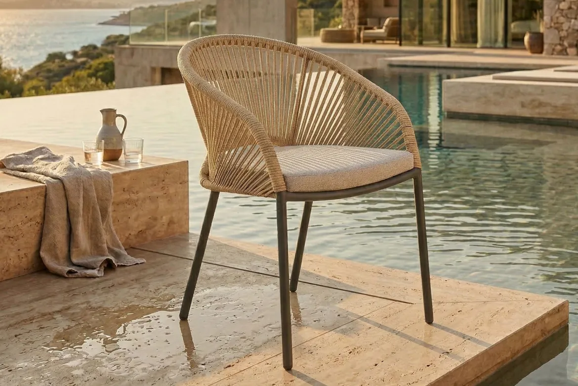 2er Set - Gartenstuhl Veleno in Beige oder Grün