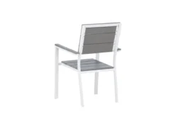 2er Set - Gartenstuhl Vita in Weiß/Grau aus Aluminium und Aintwood-Sitzfläche