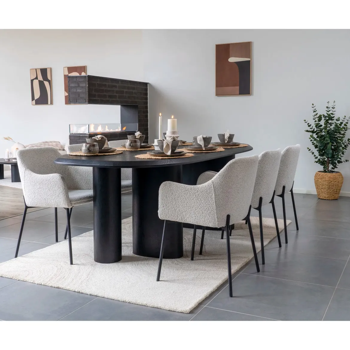 4er Set Schale „Selma“ – Reaktive Glasur in Grau-Braun