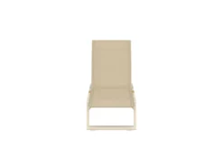 2er Set Sonnenliege Aera - Beige mit Teakholz-Details