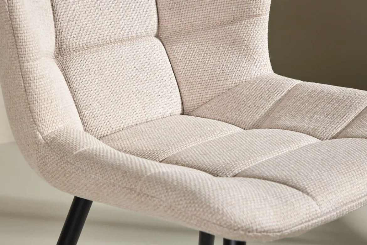 2er Set - Stuhl Angelica edle Kombination aus Beige und Schwarz