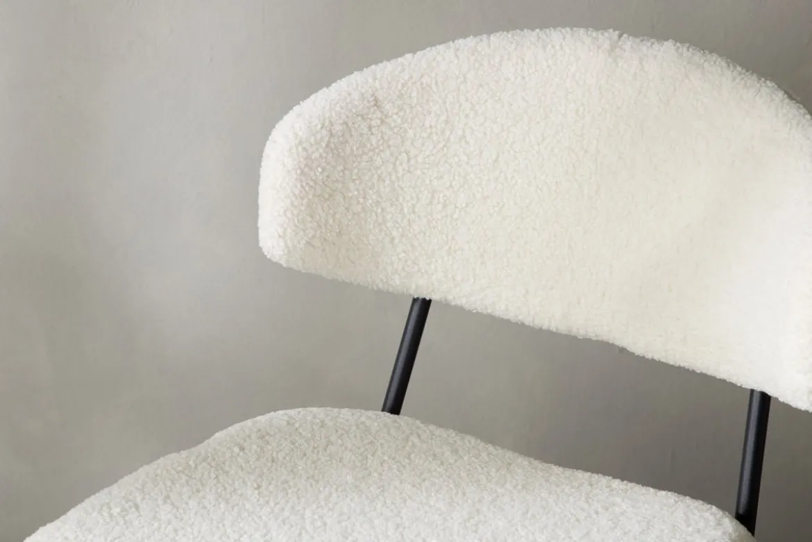 2er Set - Stuhl Antarctica mit weichem Bouclé - Stoff