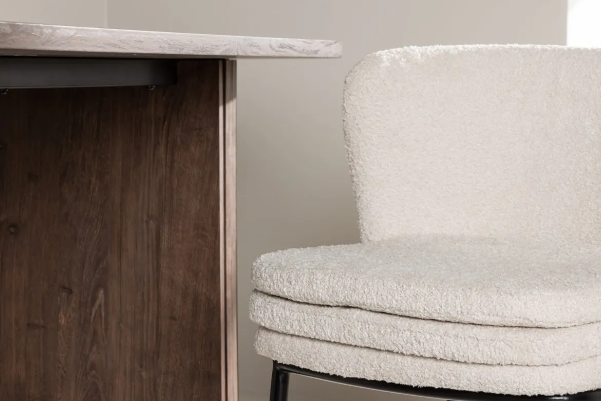 2er Set - Stuhl Antonia mit weicher Bouclé-Sitzfläche