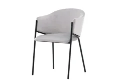 2er Set - Stuhl Calyra mit hellgrauem Samtstoff