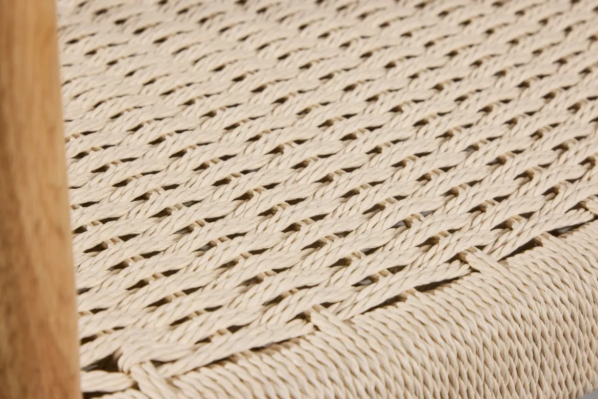 2er Set - Stuhl Leli aus Gummibaumholz und Seilgeflecht