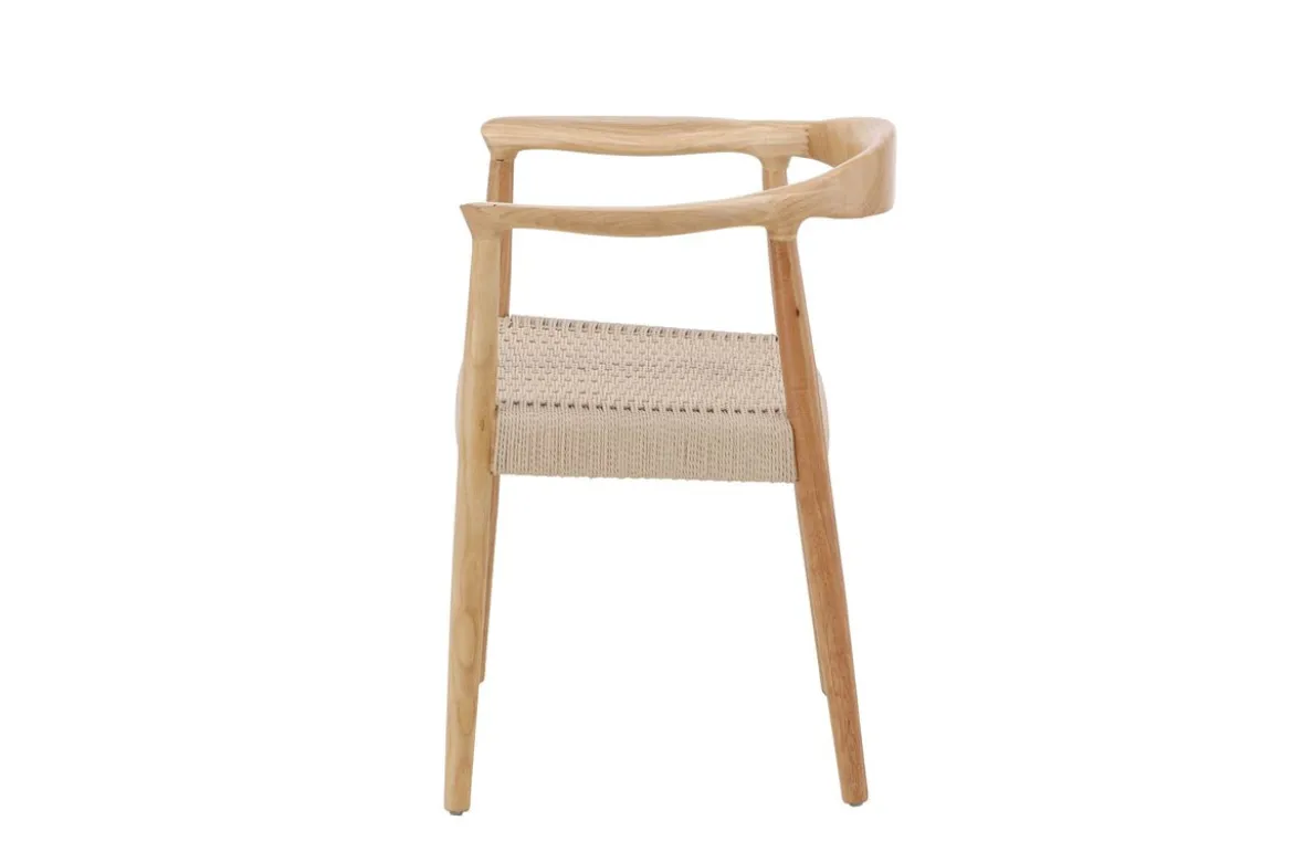 2er Set - Stuhl Leli aus Gummibaumholz und Seilgeflecht