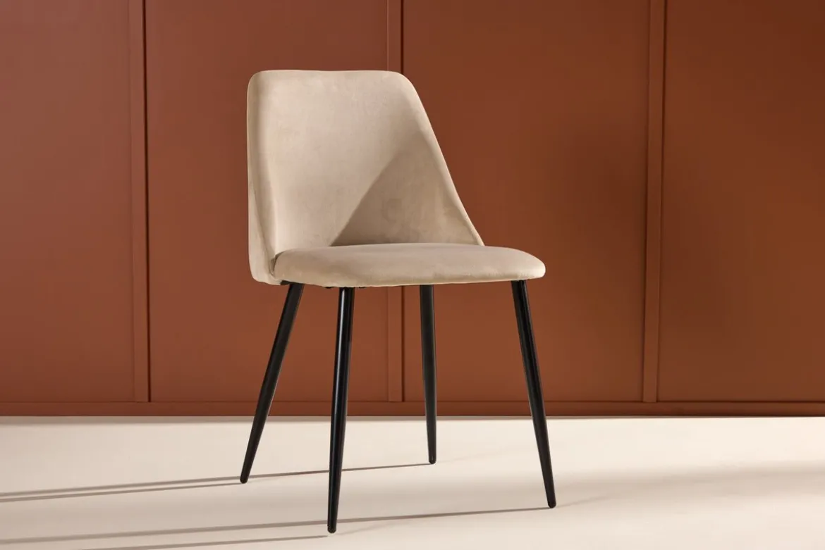 2er Set - Stuhl Liora aus weichem Polyestersamt