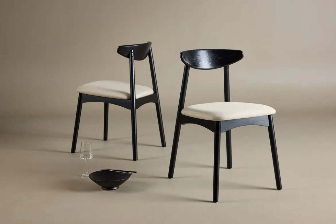 2er Set - Stuhl Malte aus lackiertem Eichenholz
