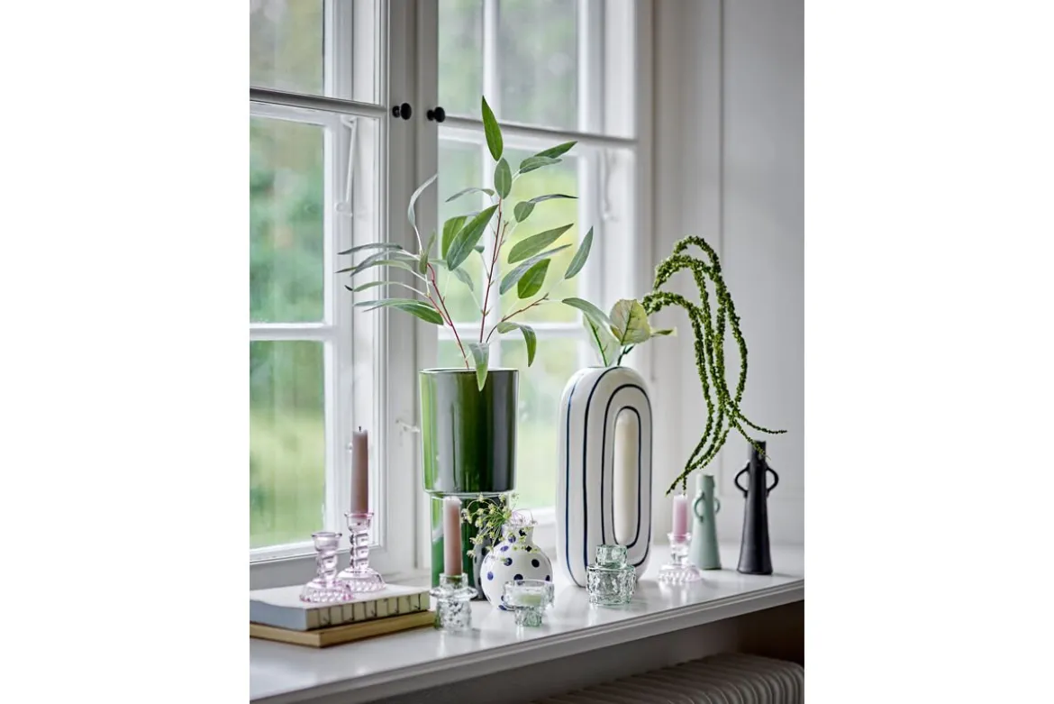 2er Set Vase Kima - Grün, aus Steingut