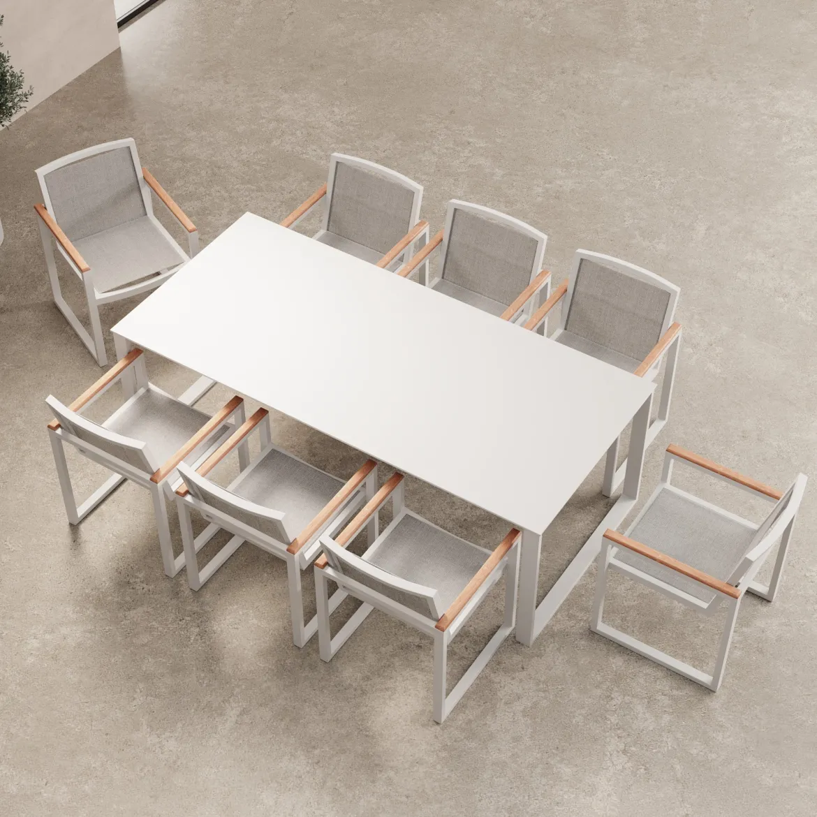 2er Set Vayla Gartenstuhl mit Armlehnen – Aluminium & Robinienholz | Aevora™ Kollektion