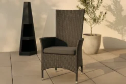 2er Set - Venezia Gartenstuhl in Rattanoptik in Schwarz, Weiß oder Naturoptik