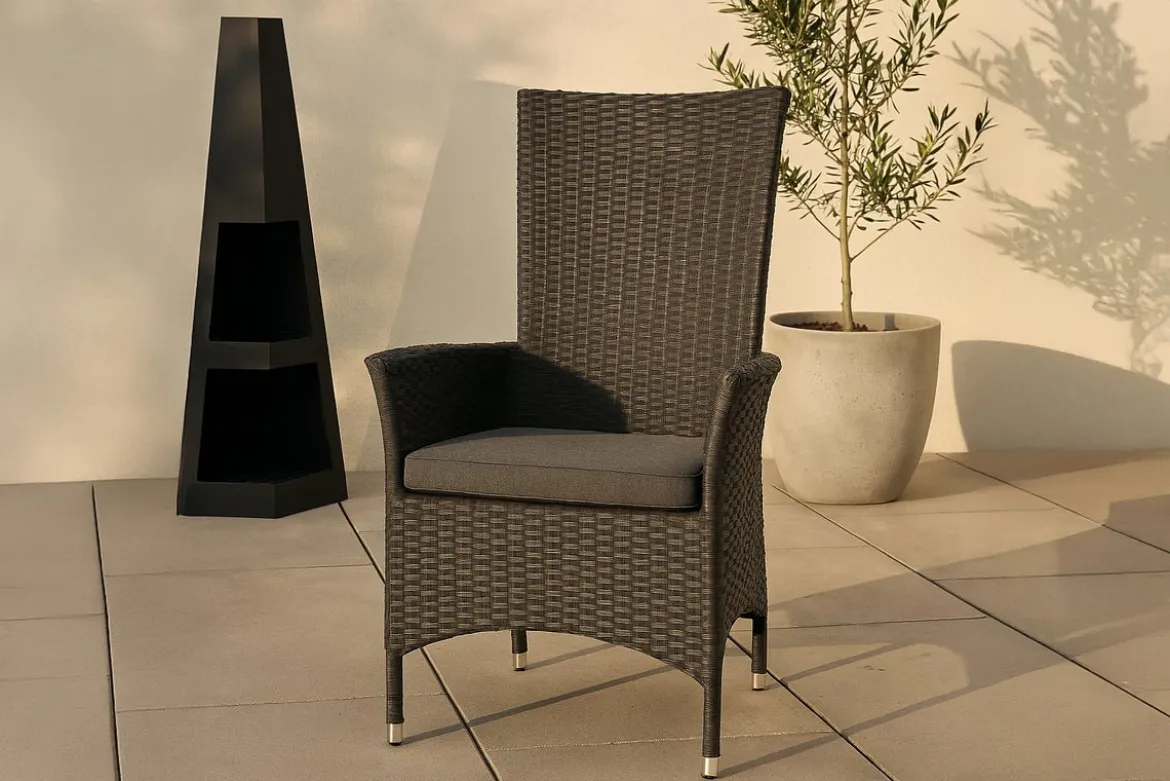 2er Set - Venezia Gartenstuhl in Rattanoptik in Schwarz, Weiß oder Naturoptik
