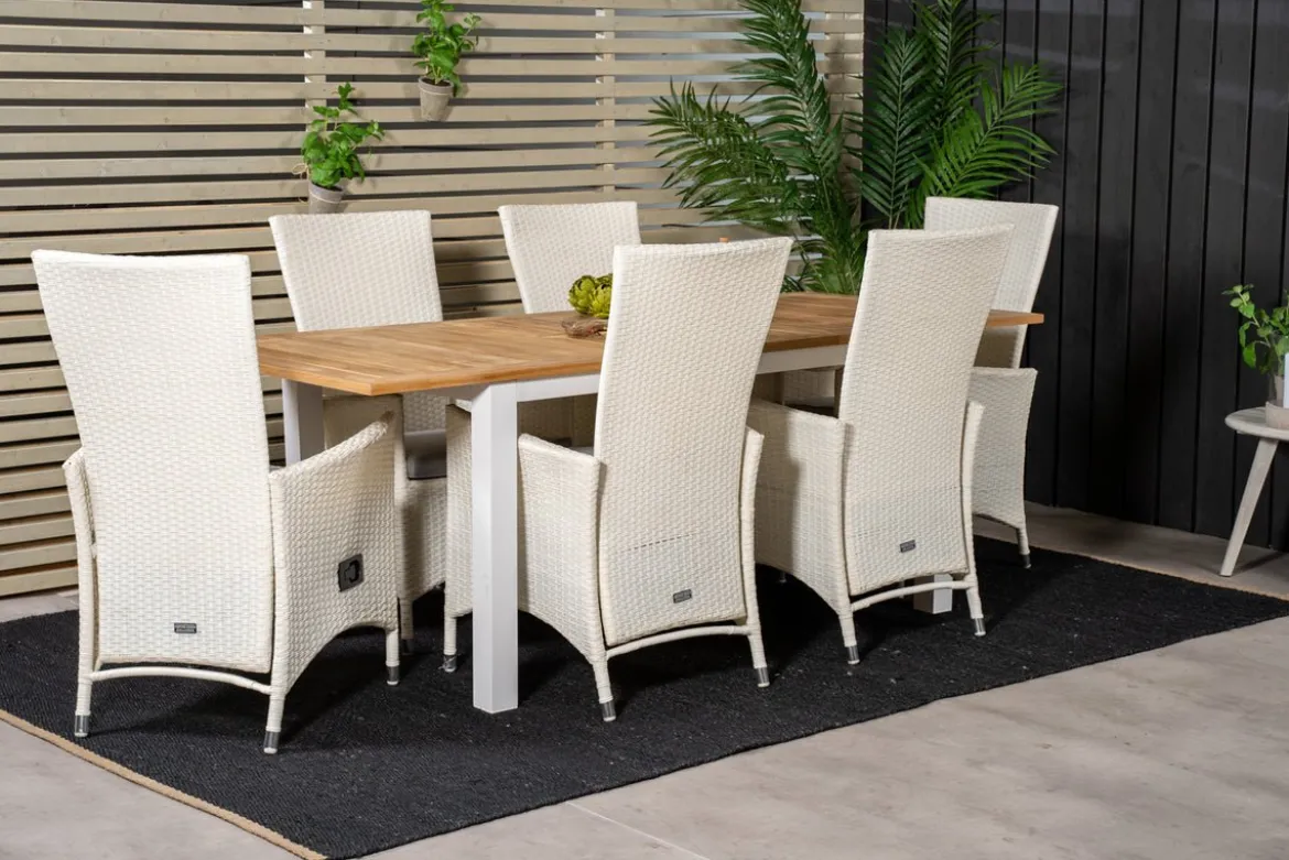 2er Set - Venezia Gartenstuhl in Rattanoptik in Schwarz, Weiß oder Naturoptik