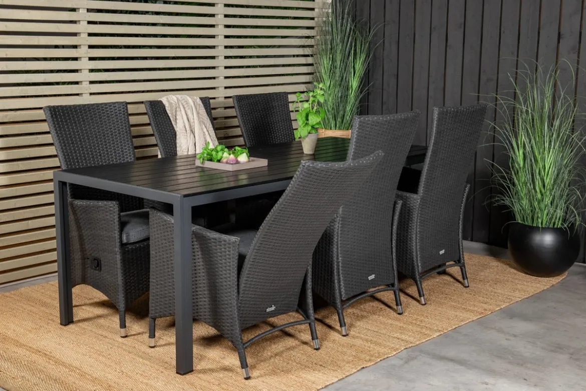 2er Set - Venezia Gartenstuhl in Rattanoptik in Schwarz, Weiß oder Naturoptik