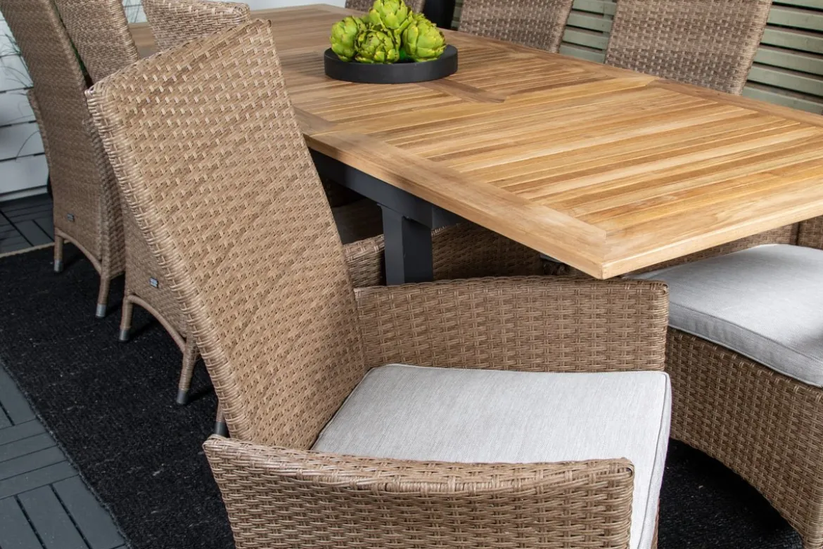 2er Set - Venezia Gartenstuhl in Rattanoptik in Schwarz, Weiß oder Naturoptik