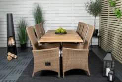2er Set - Venezia Gartenstuhl in Rattanoptik in Schwarz, Weiß oder Naturoptik