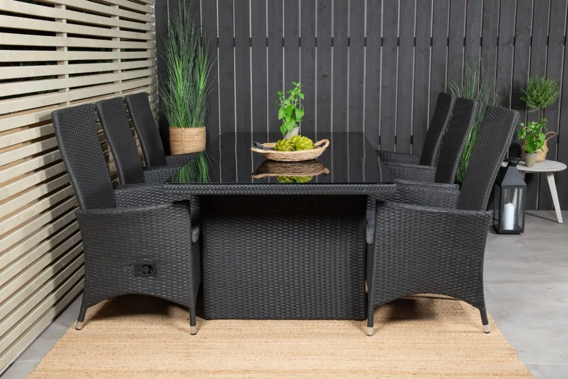 2er Set - Venezia Gartenstuhl in Rattanoptik in Schwarz, Weiß oder Naturoptik