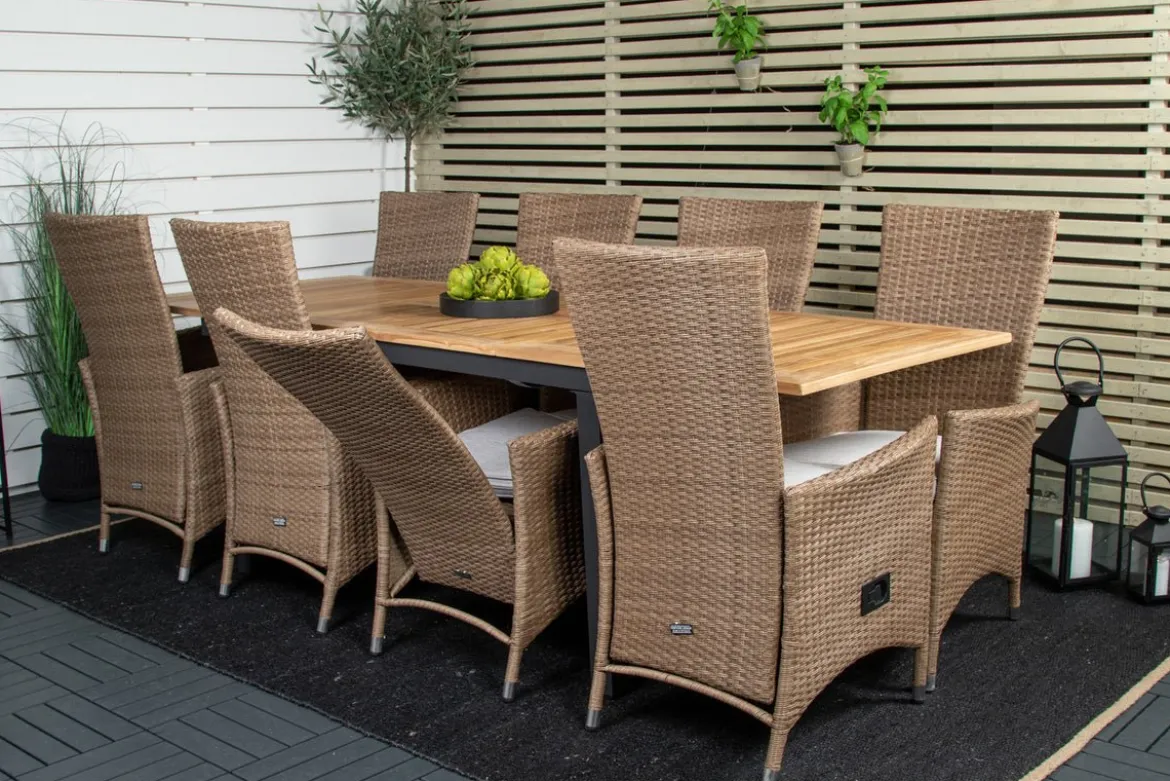 2er Set - Venezia Gartenstuhl in Rattanoptik in Schwarz, Weiß oder Naturoptik