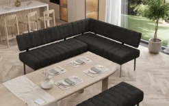 Essbank-Set Montero aus robustem Stoff mit Metallbeinen