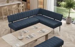 Essbank-Set Montero aus robustem Stoff mit Metallbeinen
