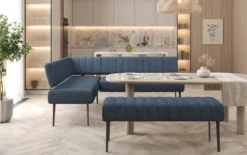 Essbank-Set Montero aus robustem Stoff mit Metallbeinen