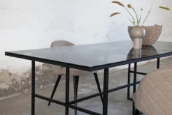 Esstisch Life - rechteckiger Esstisch in Schwarz aus Stahl und Glas