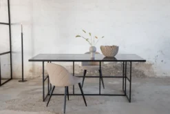 Esstisch Life - rechteckiger Esstisch in Schwarz aus Stahl und Glas