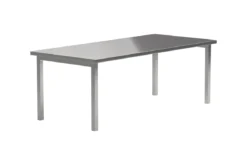 Esstisch Luan - in Silber mit Edelstahl-Oberfläche