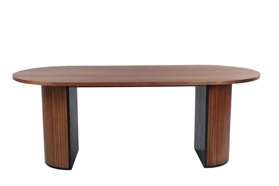 Esstisch Moani - mit robusten Gestell im gerippten Design