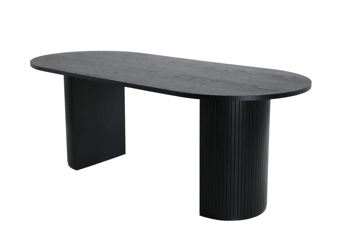 Esstisch Moani - mit robusten Gestell im gerippten Design