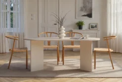 Esstisch Tovino - in 2 Farben mit abgerundeten Ecken