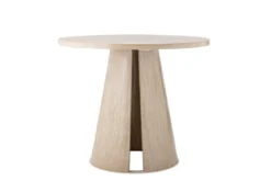 Esstisch Travio – Rundes Design im Travertin-Look