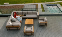 Euphoria – Ecklounge & 2 Loungesessel mit Tisch aus Aluminium | Aevora™ Kollektion