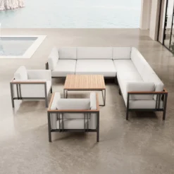 Euphoria – Ecklounge & 2 Loungesessel mit Tisch aus Aluminium | Aevora™ Kollektion
