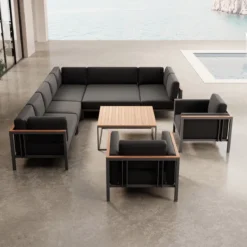 Euphoria – Ecklounge & 2 Loungesessel mit Tisch aus Aluminium | Aevora™ Kollektion