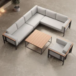 Euphoria – Ecklounge, Loungesessel & Tisch aus Aluminium | Aevora™ Kollektion