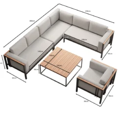 Euphoria – Ecklounge, Loungesessel & Tisch aus Aluminium | Aevora™ Kollektion