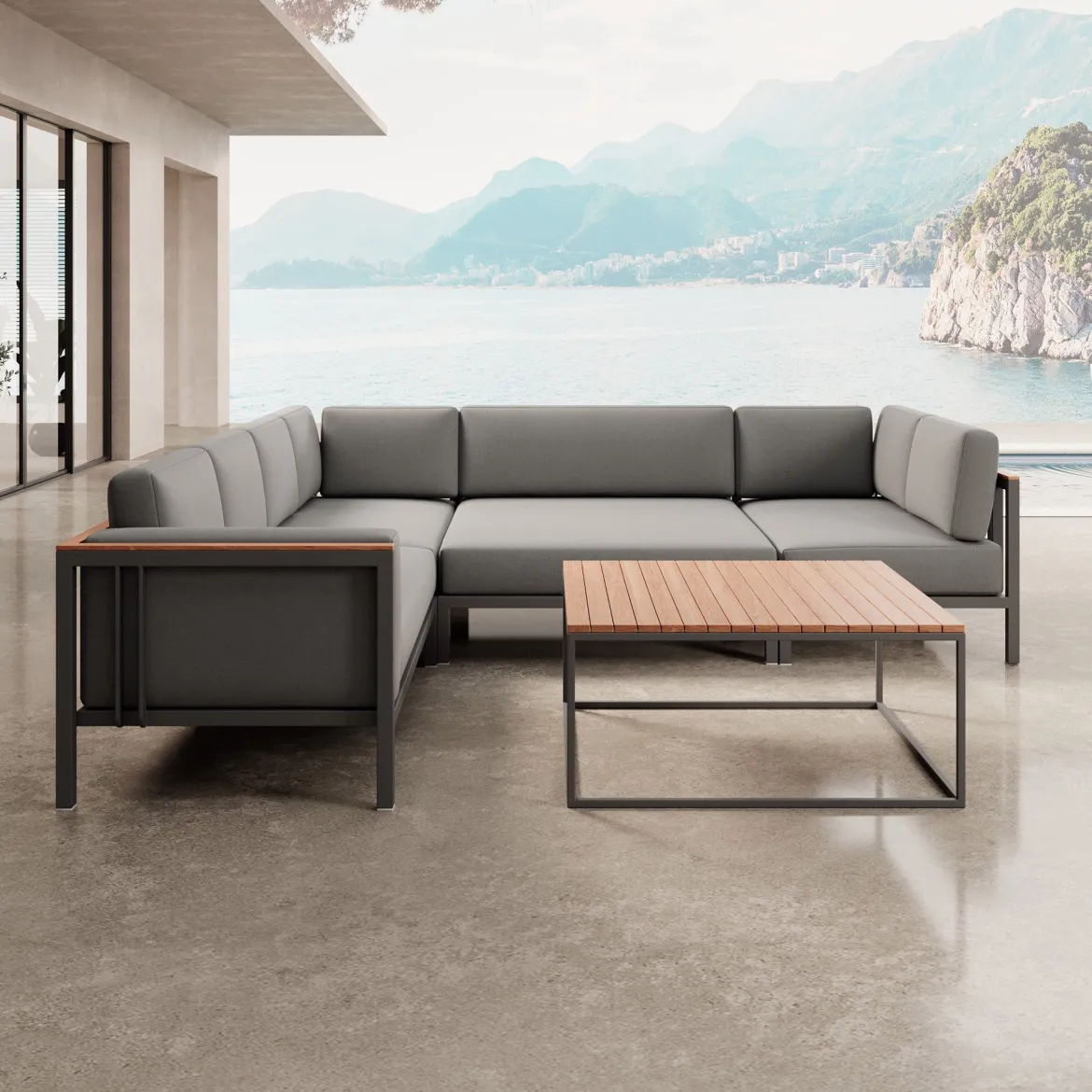 Euphoria – Ecklounge & Tisch aus Aluminium | Aevora™ Kollektion