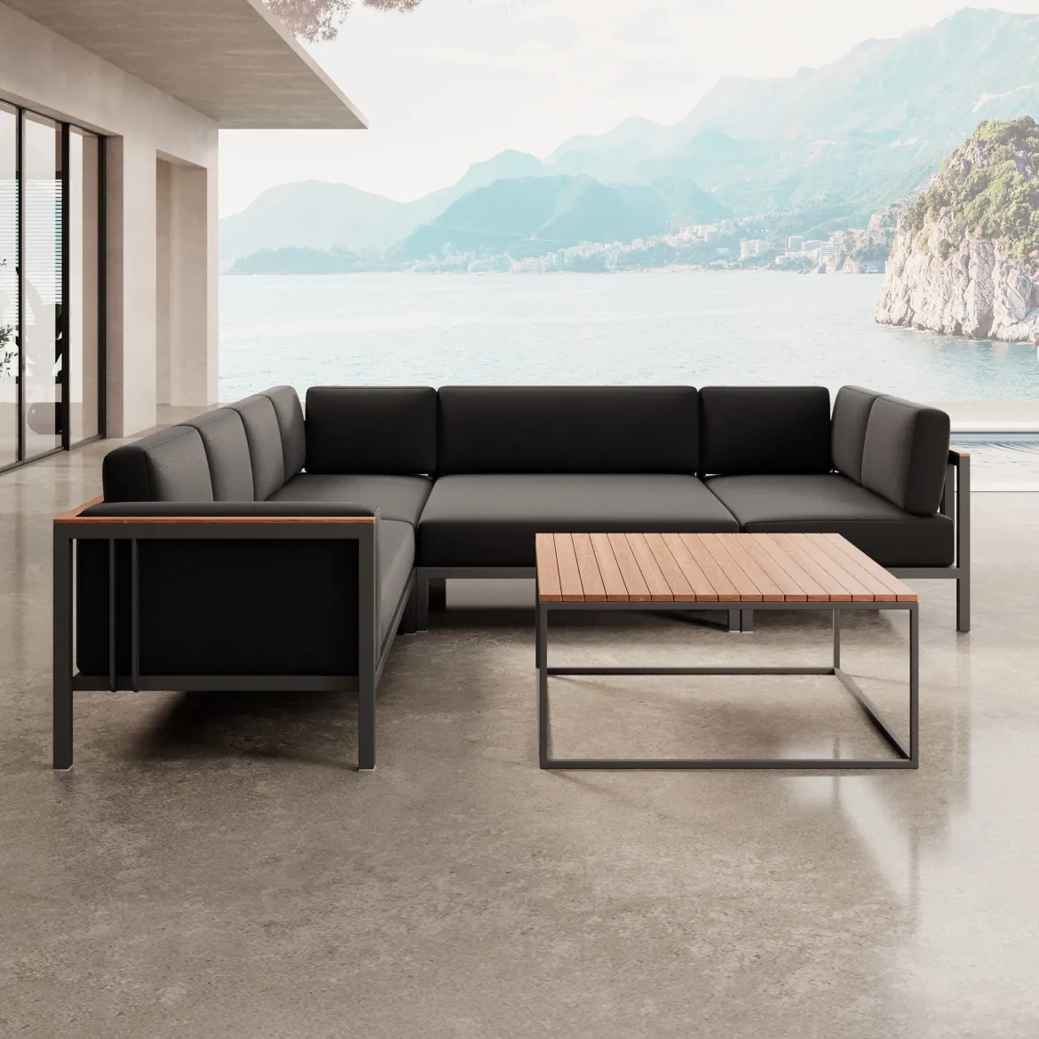 Euphoria – Ecklounge & Tisch aus Aluminium | Aevora™ Kollektion