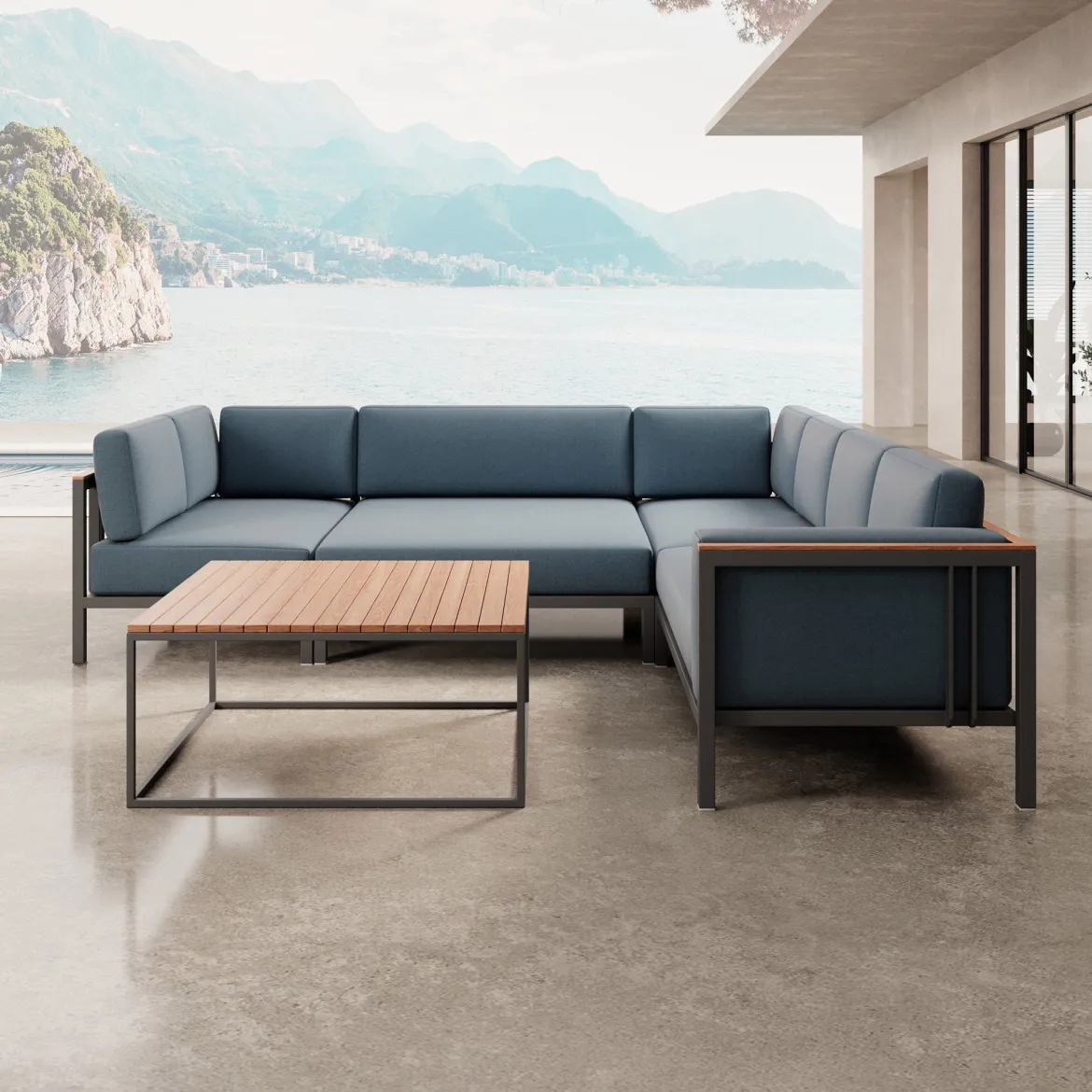Euphoria – Ecklounge & Tisch aus Aluminium | Aevora™ Kollektion